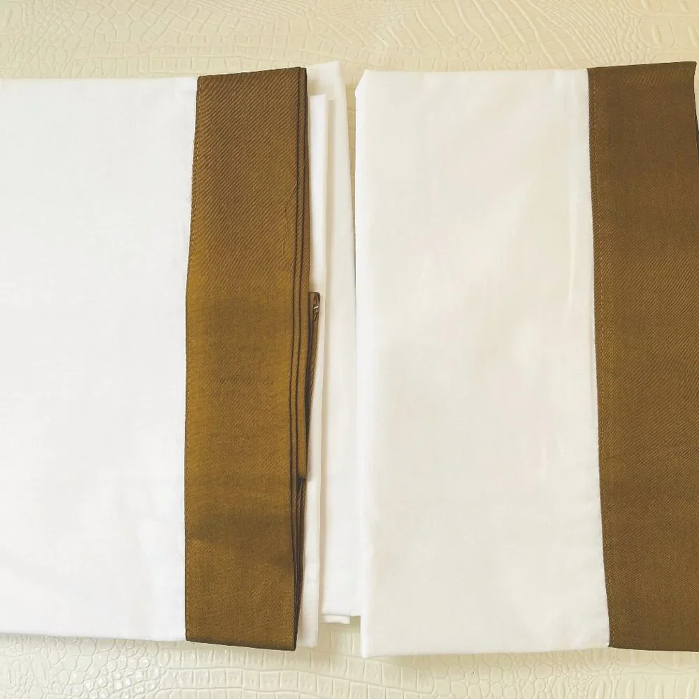 RH Restoration Hardware ITALY 2x Bold Border King Pillowcases 20x40